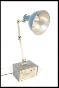 A vintage retro 20th Century industrial light by Ardrox, large conical shade on an anglepoise
