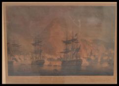 A pair of 19th Century naval prints after T Whitcombe depicting the Bombardment of the Algiers,