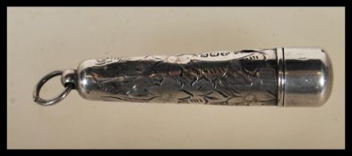 An early 20th Century Edwardian silver hallmarked cheroot holder and matching hallmarked case,