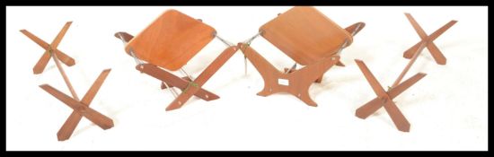 A pair of retro 20th Century teak wood vinyl record storage shelves, the A Paddock 'Tidy' warp-proof