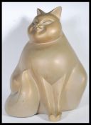 A large contemporary modernist ceramic studio pottery floor standing figure of a fat smiling