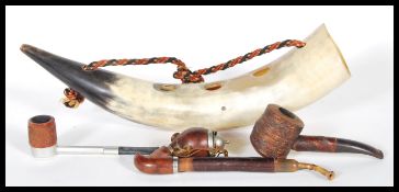 A selection of vintage smoking pipes to include a Ropp French pipe, ' The Brentford ' pipe, and a