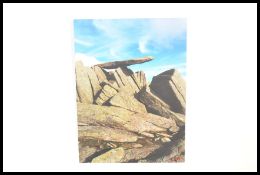 Snowdonia - A printed photograph on board of the Cantilever in Glyder Fach national park Wales by