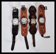 A selection of early 20th Century ladies silver wrist watches to include a square cased watch with