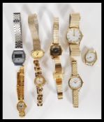 A collection of vintage cocktail watches to include three 1970's Sekonda watches, two Casio watches,
