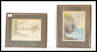 Albert Kinsley R.I, R.C.A (b. 1852)- A pair of framed and glazed watercolours one entitled 'On the