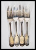 A group of four mid 19th Century silver hallmarked forks to include three William Rawlings Sobey