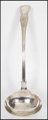 A large A1 silver plate Kings pattern serving ladle, stamped Mappin and Webb, S and L to verso.