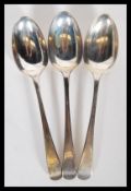 A group of three 18th Century Georgian spoons hallmarked for London 1783, makers marks for GJ,