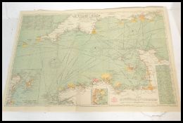 Four late 19th / early 20th Century marine charts showing some of the English and Scottish coast