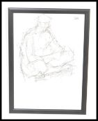 Val Hepplewhite - Bath based local artist - charcoal drawing on paper of a seated woman drawn with