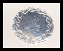 A silver hallmarked brooch fashioned from a Georgian silver waistcoat button, Dublin assay mark,