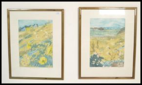 Sally Hunkin b. 1924 - Two coloured etchings entit