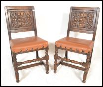 A pair of 19th Century Victorian Cromwellian oak d