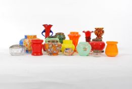 A collection of glassware dating from the 19th Century to include end of day glass, mottled glass,