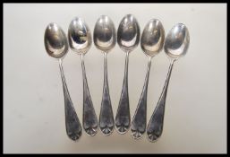 A matching set of early 20th Century silver hallmarked tea spoons. Hallmarked for Birmingham date