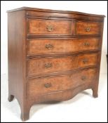 A good early 20th century Georgian revival bachelors walnut serpentine fronted chest of drawers.