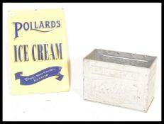 A 20th Century vintage / retro aluminum Walls Ice Cream advertising / storage tin, bearing Walls