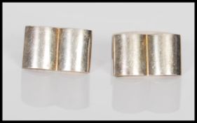 A pair of vintage Georg Jensen stamped 925 silver gentleman's cufflinks having designed with two
