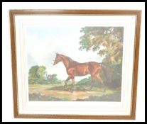 After Madeline Selfe- A framed and glazed print of Pinza by Pasqua-Chanteur ll, winner of the