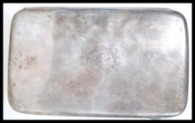 A early 20th Century large silver hallmarked cigarette case of rectangular form, made by Walker