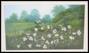 Mary Shaw ( contemporary British School) - Acrylic painting, countryside scene depicting multiple