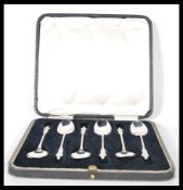 A cased set of six silver hallmarked Apostle teaspoons, assay marks for Birmingham dating to 1907