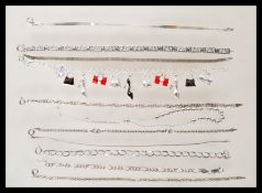 A good selection of silver bracelets, most being stamped 925, to include chain bracelets, a charm