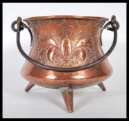 A 19th Century Victorian French hand worked copper chestnut pan, the pan in the form of a