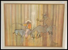 A vintage retro 20th Century framed print picture entitled Don Quixote by Colin Paynton (popular