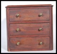 A late 19th Century Victorian mahogany apprentice piece chest of drawers, the drawers fitted with