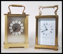 A 20th Century Matthew Norman brass cased carriage clock, with Swiss movement, black Roman