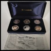 A collection of six silver 1993 Queen Elizabeth II coronation anniversary commemorative crowns set