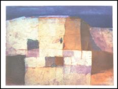 After Pawl Carbonaro- A signed abstract landscape print, depicting a Maltese cliff face. Limited 15/