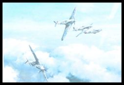 A framed and glazed aeroplane aircraft aeronautical first edition print picture entitled 'Hurricane'