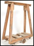 ANTIQUE VINTAGE INDUSTRIAL WOODEN FACTORY MILL TRO