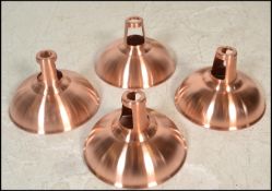 Light Shades - A group of four retro industrial factory style pendant lampshades having a brushed