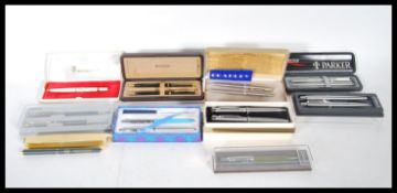 A collection of 20th Century and later pens, pencils fountain pen to include, various Parker