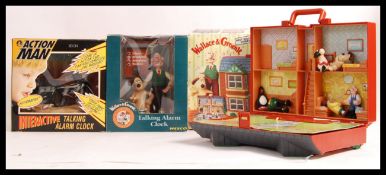 BOXED 1990'S ALARM CLOCKS AND PLAYSET