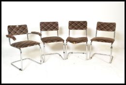 After Marcel Breuer - A set of four 20th century vintage retro cesca dining chairs having chromed