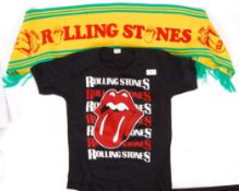 VINTAGE 1980'S THE ROLLING STONES ' LIVE IN EUROPE ' SCARF & SHIRT