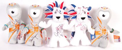 2012 OLYMPICS - TEAM GB - AUTOGRAPHED OFFICIAL MASCOT CUDDLY TOYS