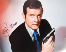 ROGER MOORE - JAMES BOND 007 - SIGNED 16X12