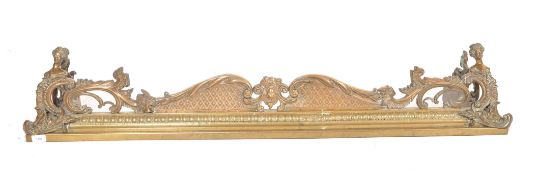 VICTORIAN BRASS & BRONZE FIRE FENDER KERB - ART NO