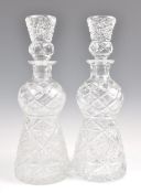 PAIR OF 19TH CENTURY SCOTTISH CUT GLASS THISTLE DE