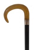 EDWARDIAN RHINO HORN HANDLED OPERA CANE LONDON 190