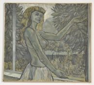 PHILIP SMITH - 20TH CENTURY OIL ON CANVAS NUDE STU