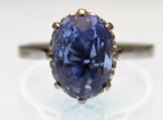 EARLY 20TH CENTURY 18CT WHITE GOLD SAPPHIRE RING
