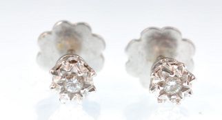 PAIR 18CT WHITE GOLD AND DIAMOND LADIES EARRINGS /