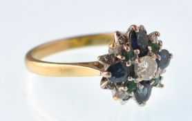 A vintage18ct gold hallmarked London emerald sapph